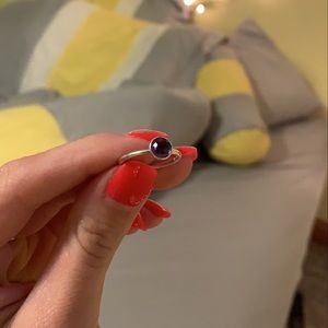 Pandora Poetic Droplet Ring, Purple CZ ring